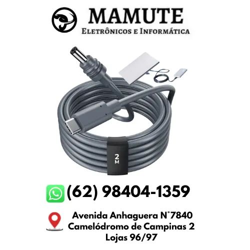 Cabo Alimentação Starlink Mini USB C para DC  2 metros 