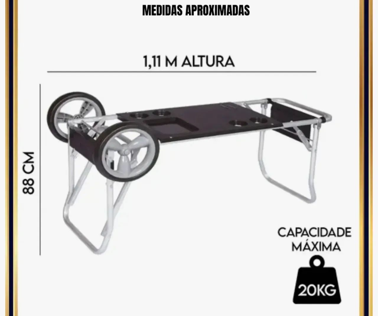 Carrinho De Praia Com Avanço Para Caixa Térmica Cores Mor - Foto 2