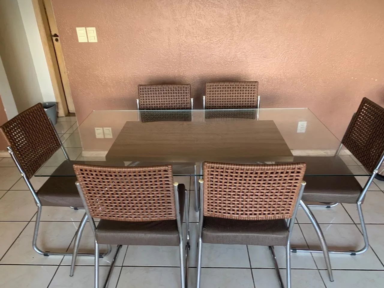 Mesa vidro temperado 6 lugares - Foto 2