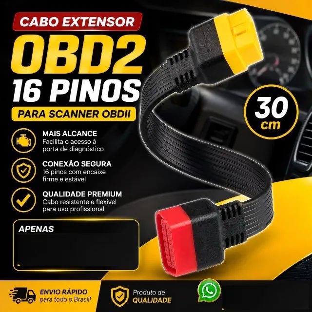 Cabo extensor diagnostico obd2 16pinos