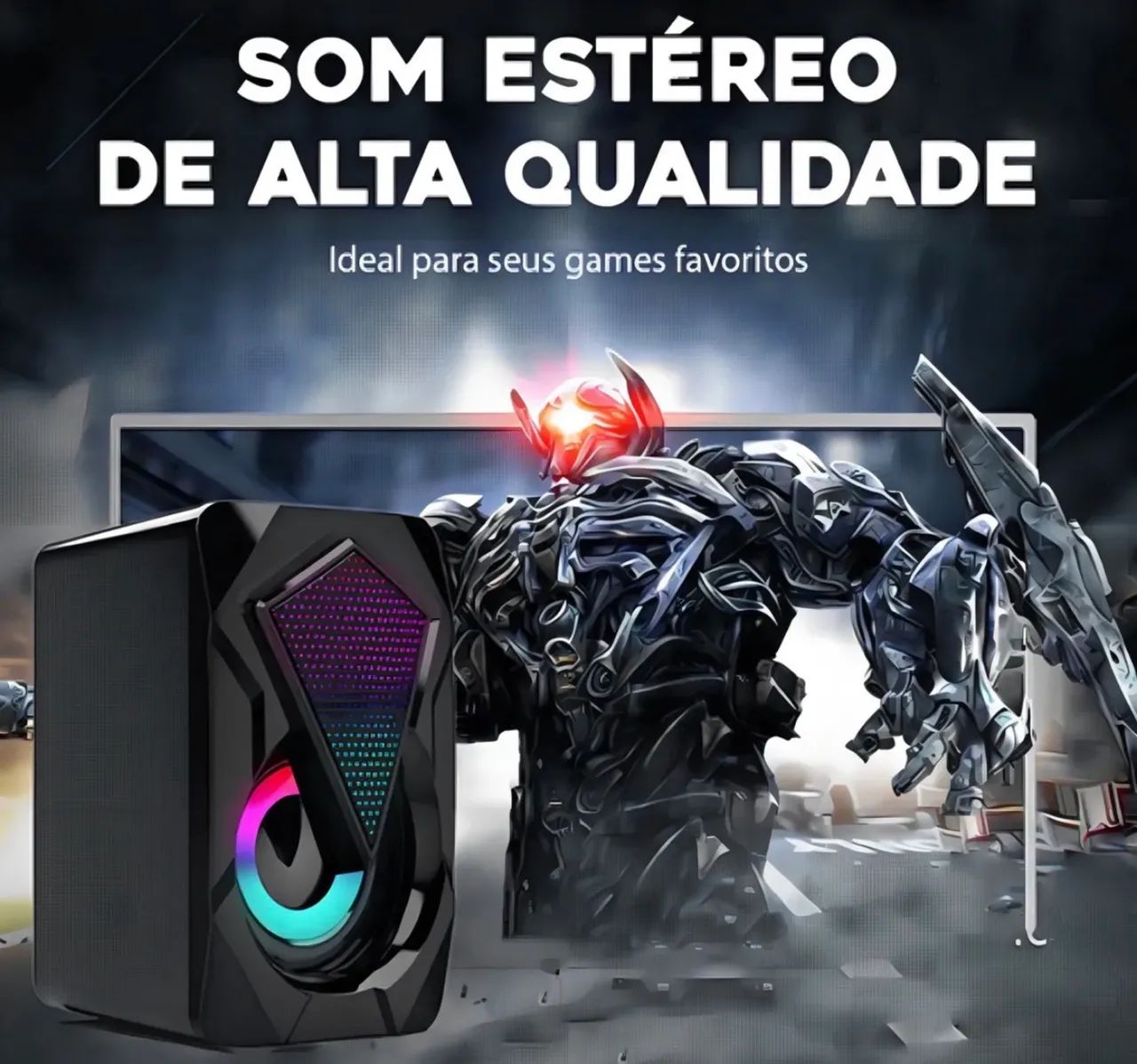 Caixinha de som RGB para Pc  - Foto 3