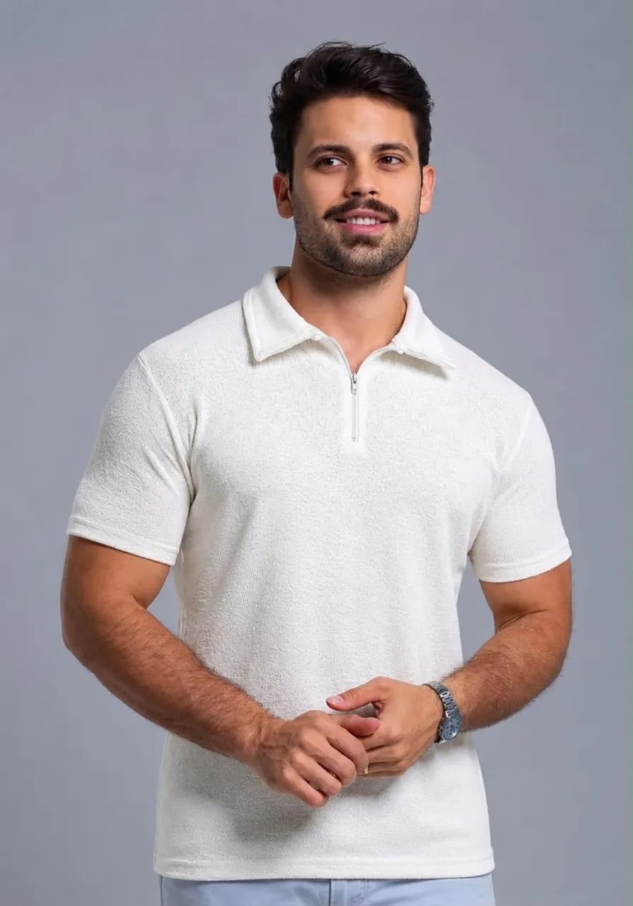Camisa masculina zíper 