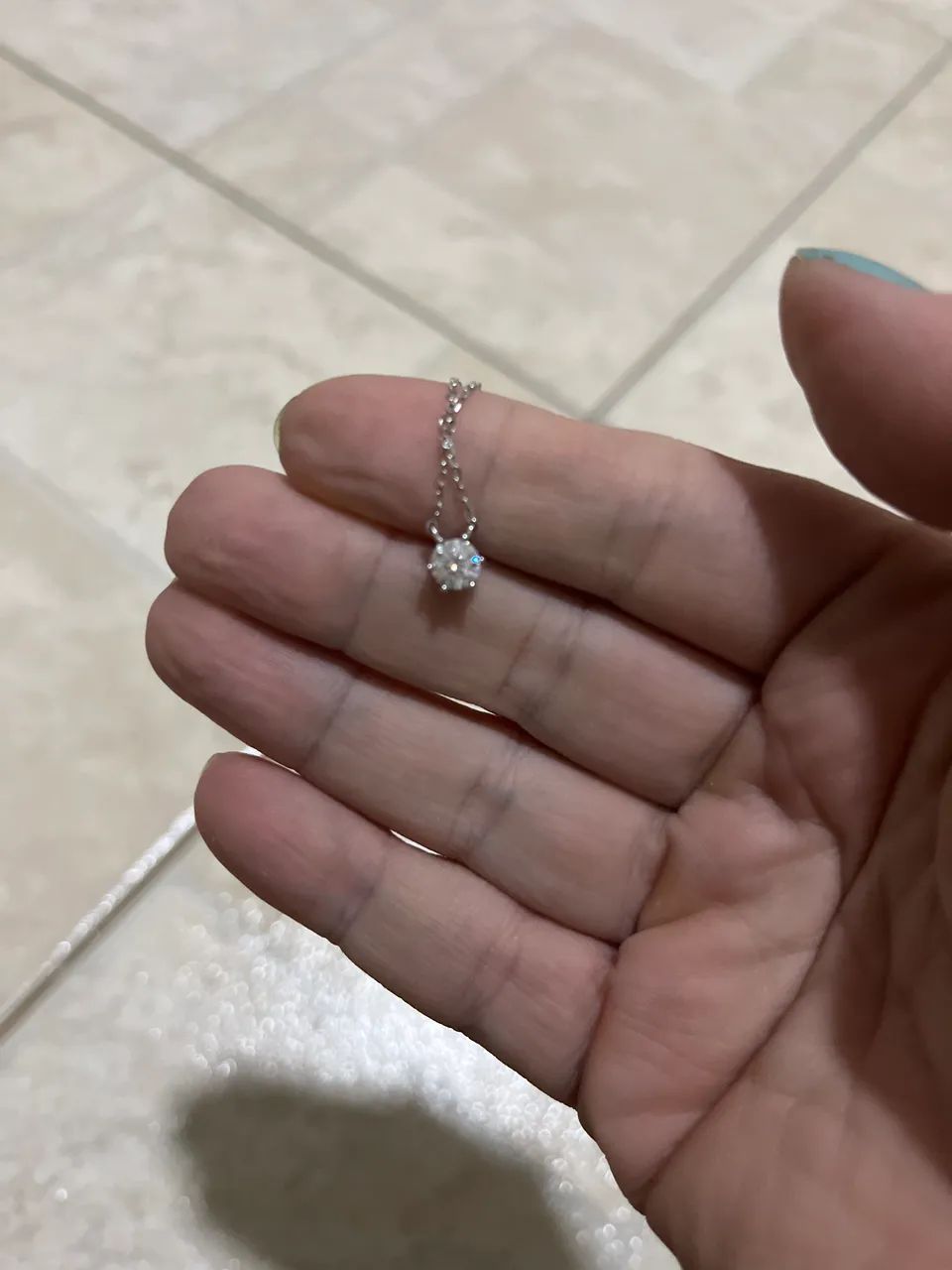 Colar prata 925 com pedra moissanite - Foto 2