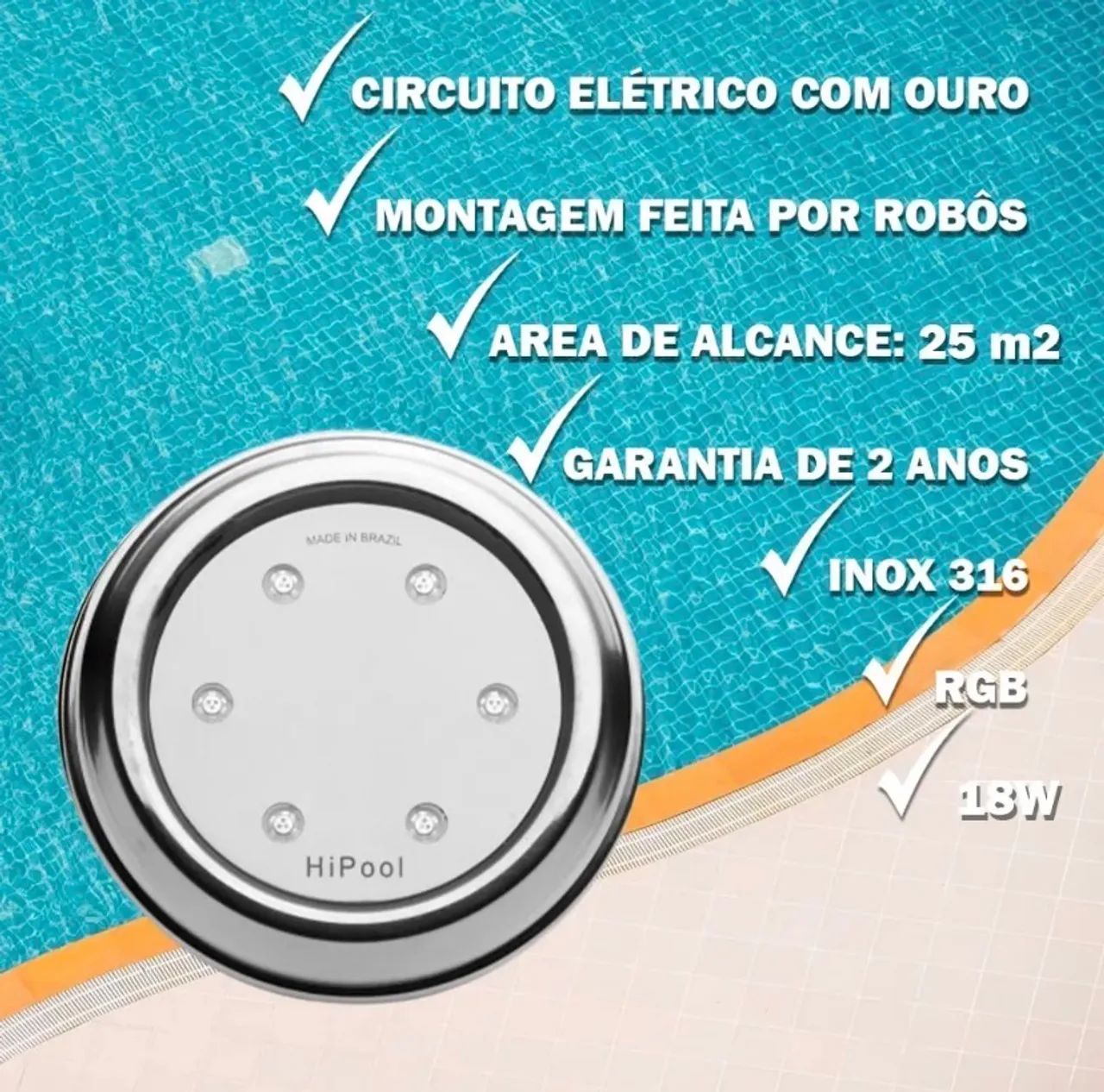 Refletor Iluminação Em Led Para Piscinas HiPool - Foto 2