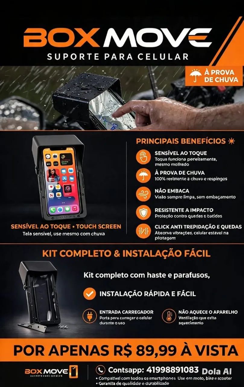 Suporte de celular a prova d'água boxmove - Foto 3