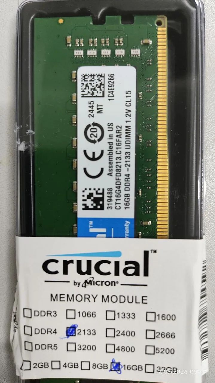 Memória crucial 16gb DDR4 2133 - Memória RAM - Cidade