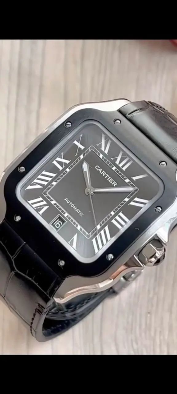 CARTIER SANTOS/ PULSEIRA COURO/ BV/ SC - Foto 2