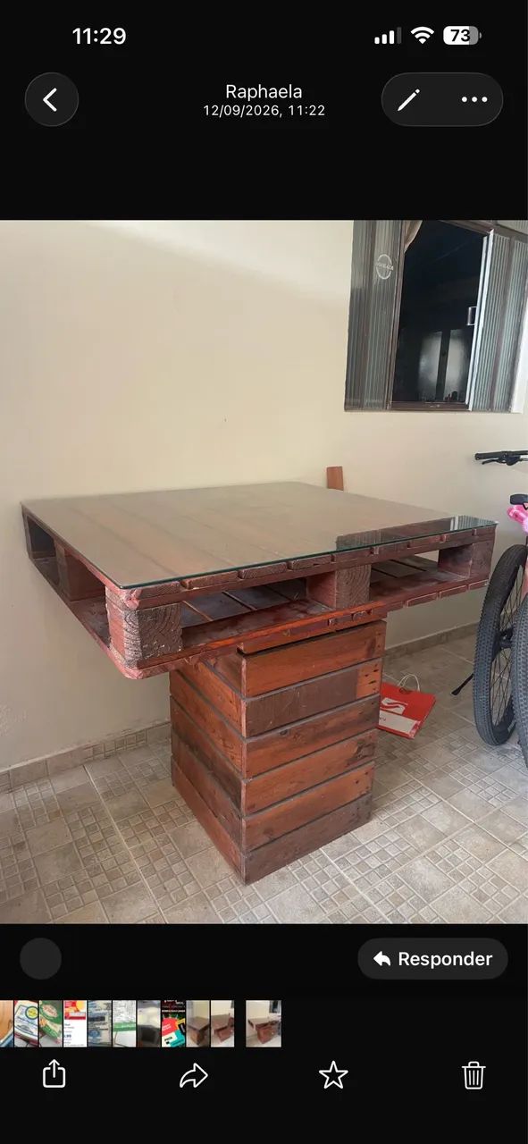 Mesa de Pallet + 4 Banquetas - Foto 3