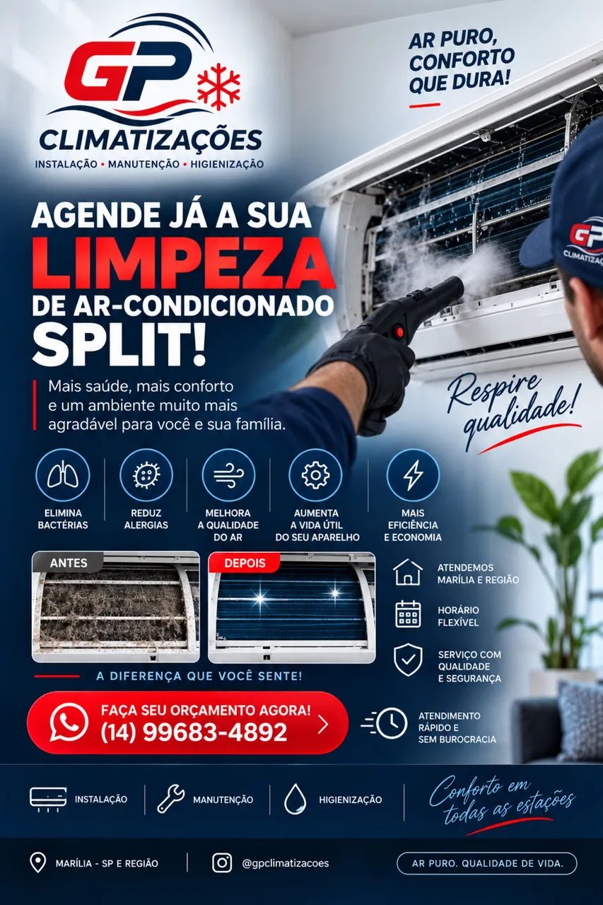Instalação e Limpeza de ar-condicionado 