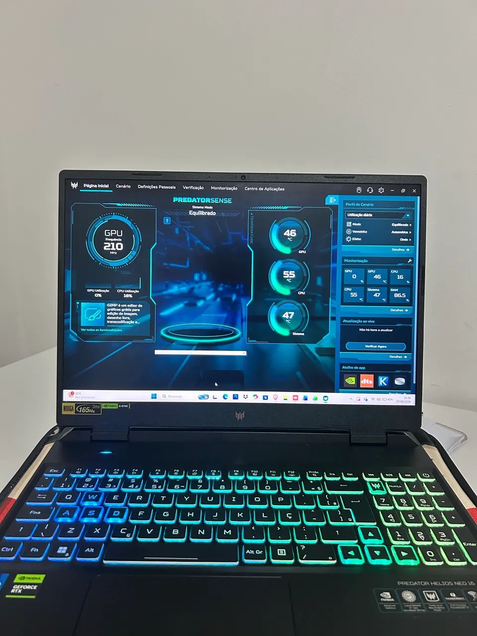 Notebook predator Helios Neo core i7 RTX 4060 Windows 11 