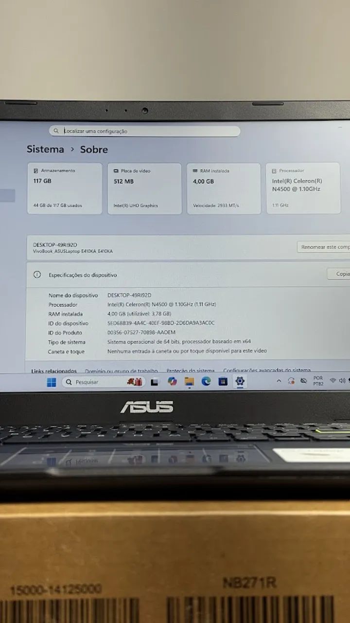Notebook Asus Novo, Intel, NVME M2, 4GB DDR4 - Foto 5