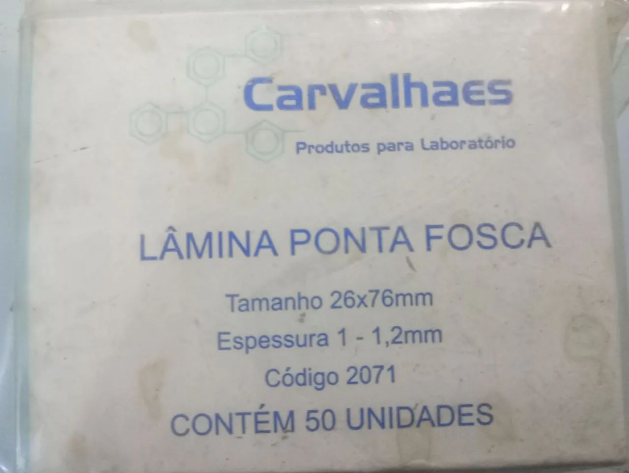 Lâminas para análise clínica 