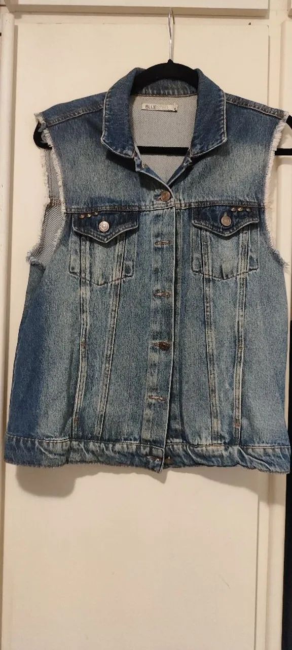 Colete jeans feminino 