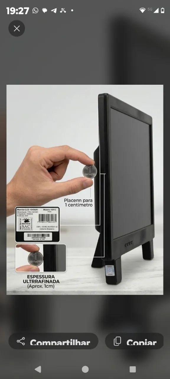 Monitor Braview 15.4 slim