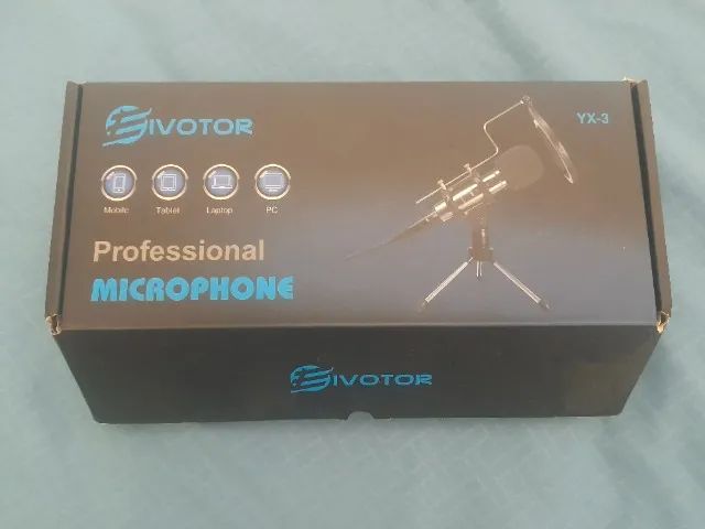 Microfone Eivotor YX-3 condensador de mesa com conector P2 (3.5mm).