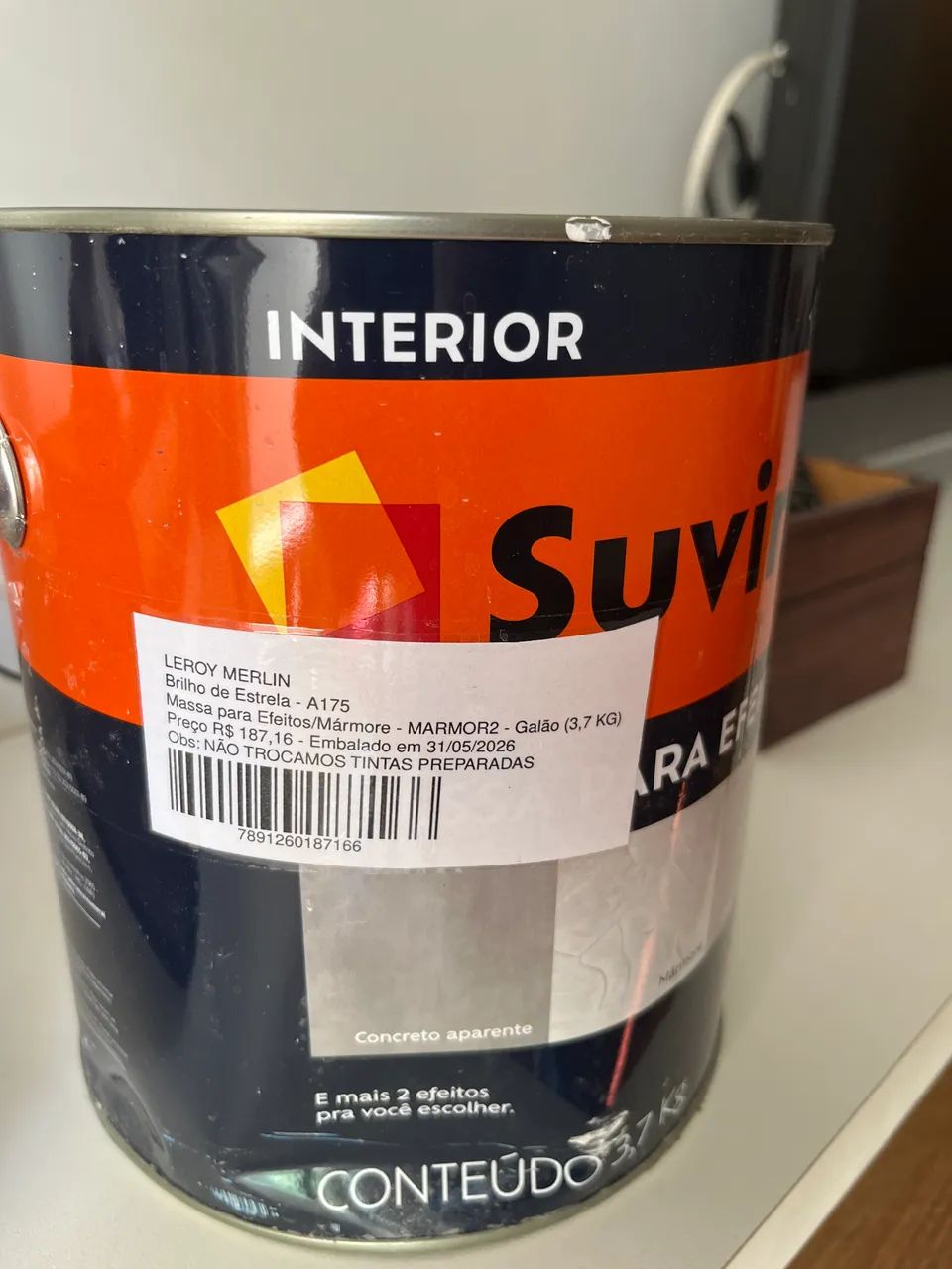 2 latas de 3,7 kg - Cimento Queimado - Areia - Foto 2