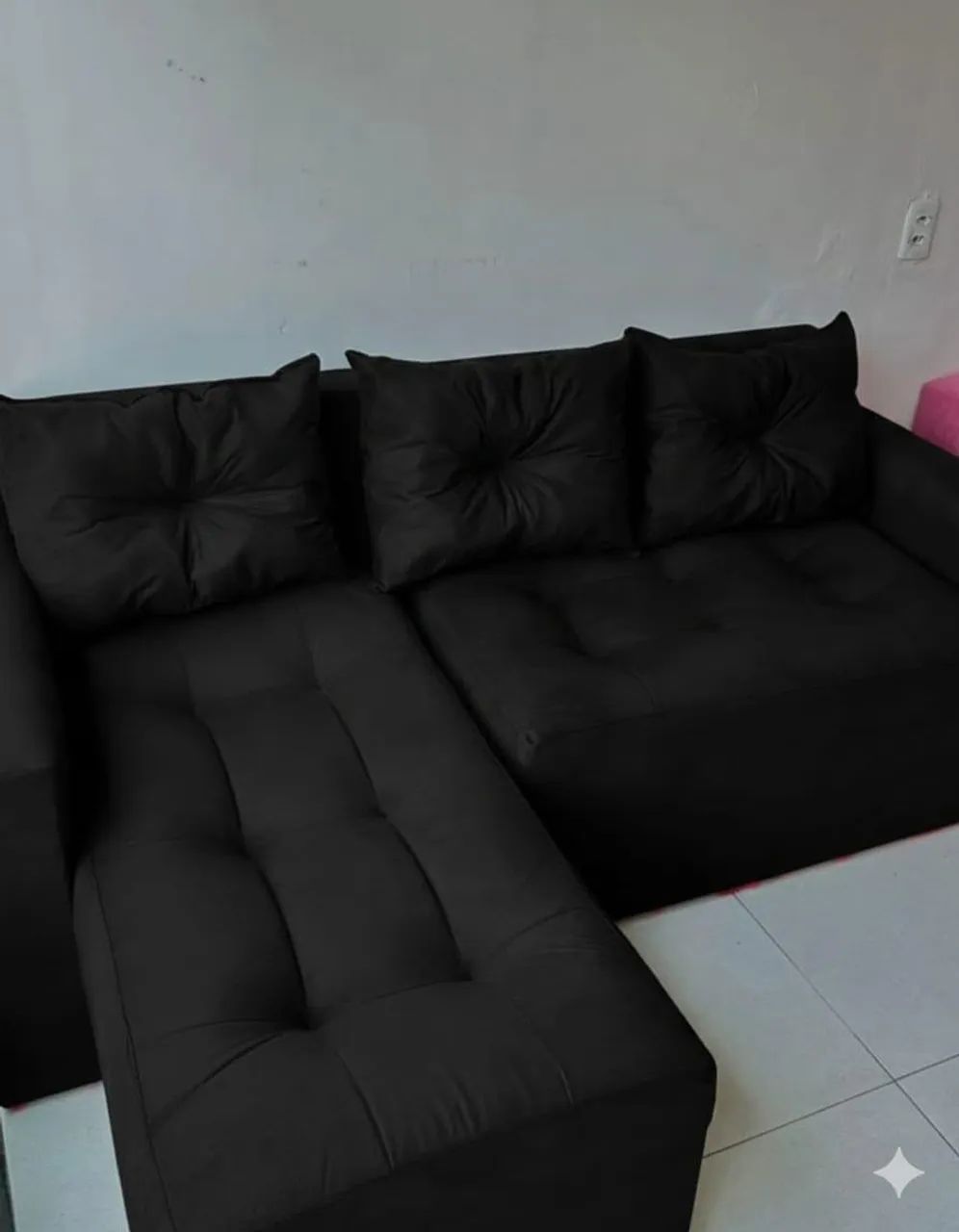 Sofá 3 Lugares na Promoção + Puff de brinde + entrega grátis  - Foto 3