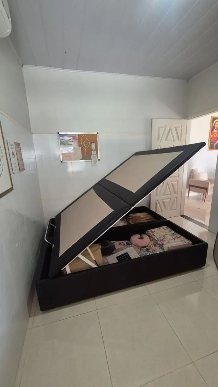 Cama Box Casal Baú Queen Size Em Excelente Estado - Foto 3