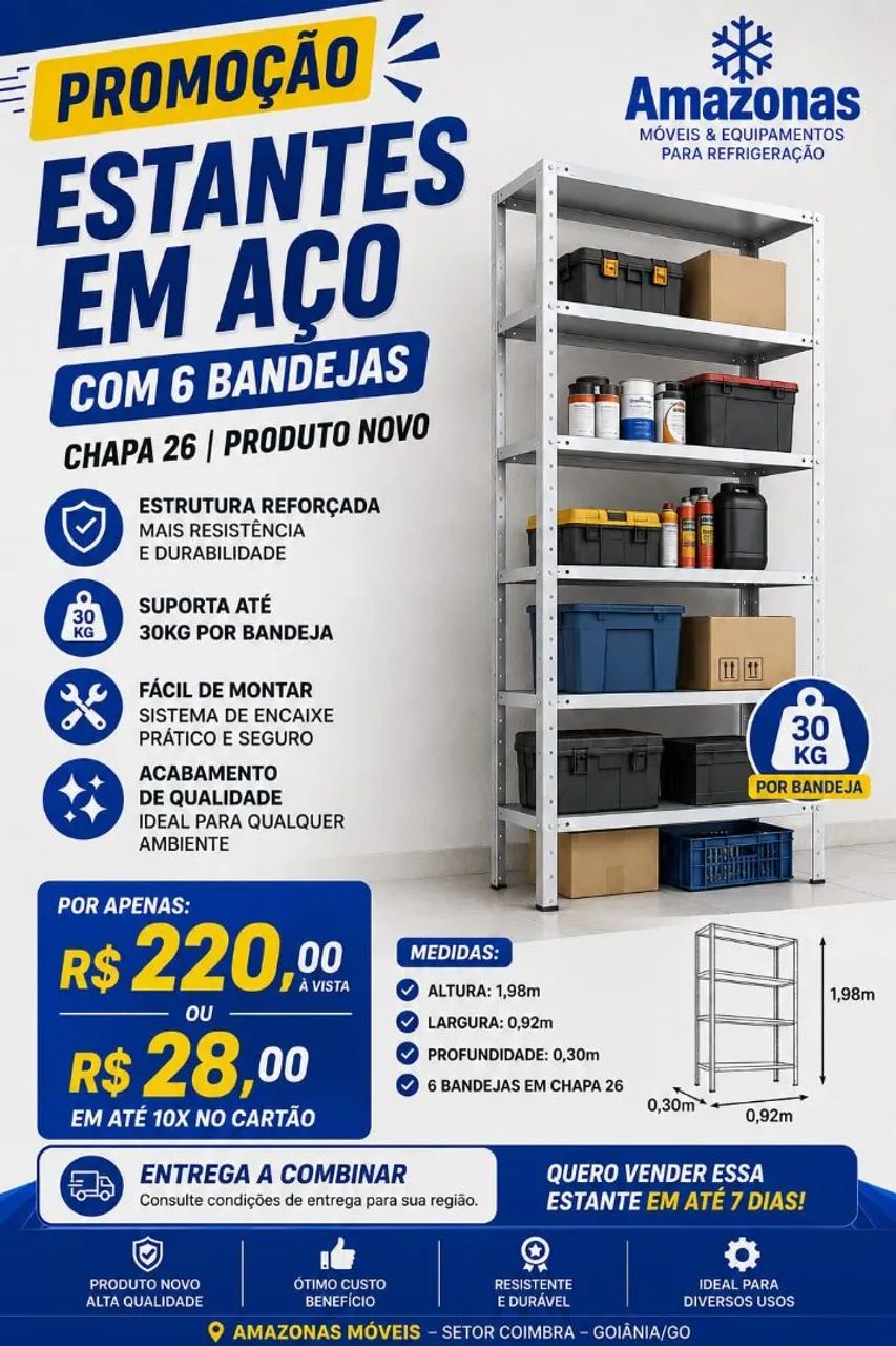 Estante Metal com 06 Bandejas 