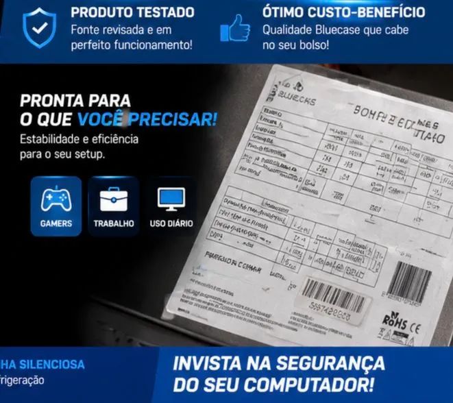 ? Fonte Bluecase 500W | Funcionando Perfeitamente | Ótimo Custo-Benefício - Foto 4