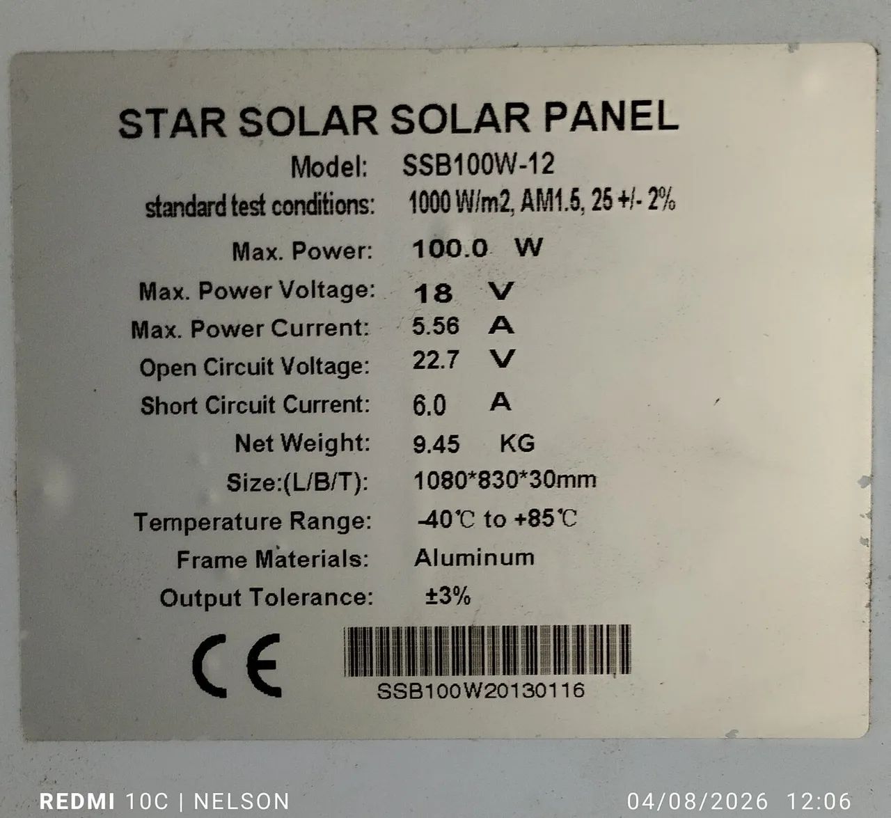 Painel solar 100w 12V - Foto 3
