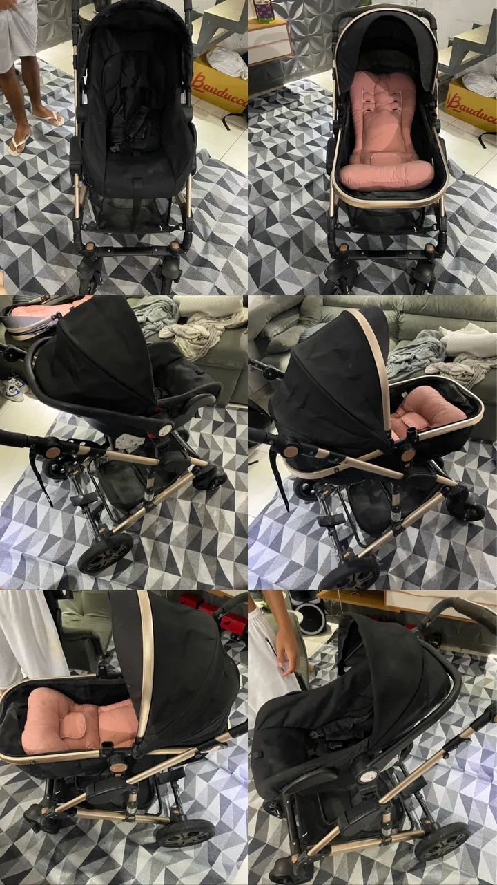 Carrinho de bebê dois em um, Moisés+ bebê conforto  - Foto 5