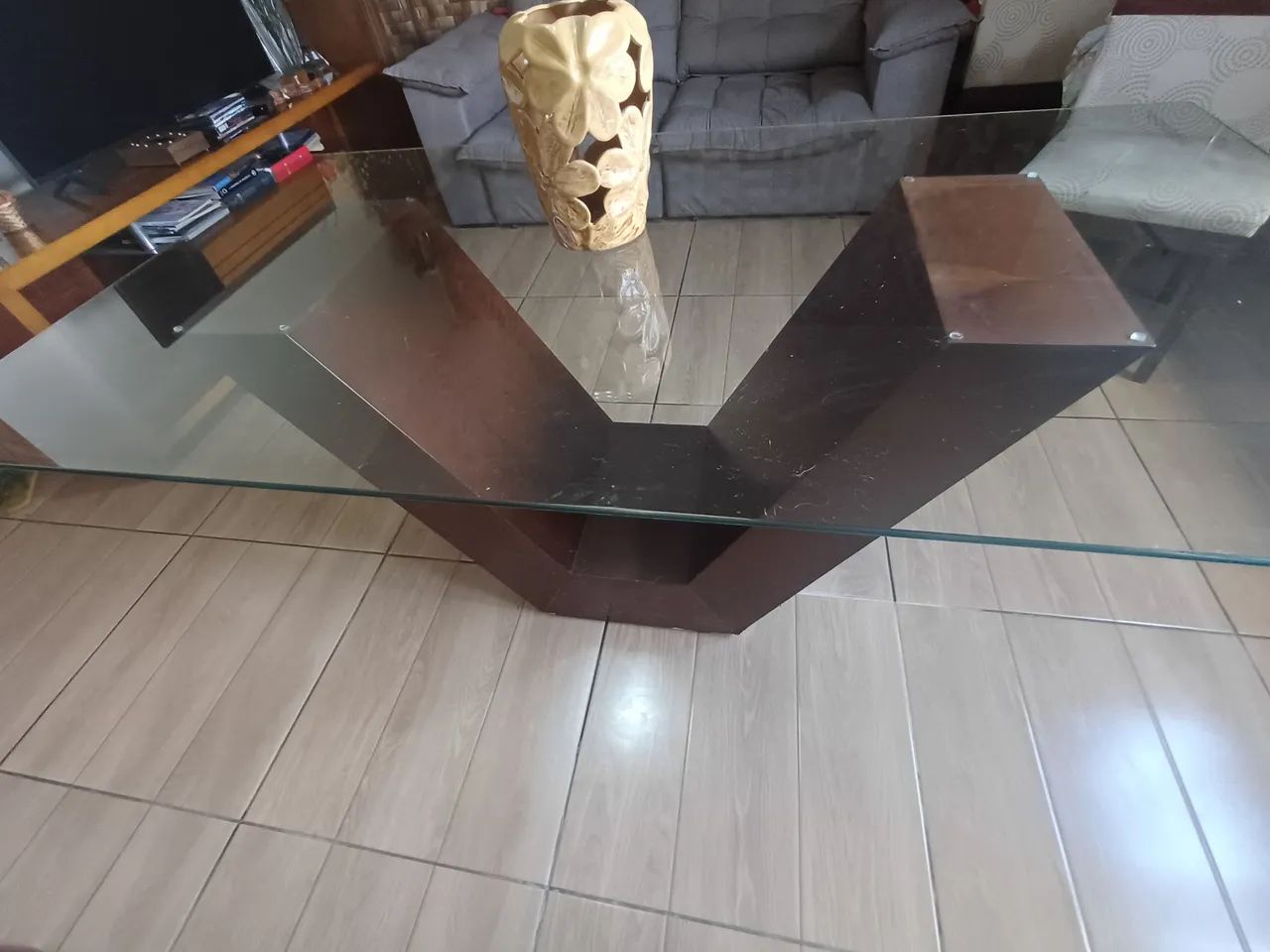 Mesa de jantar com tampo de vidro temperado  - Foto 3