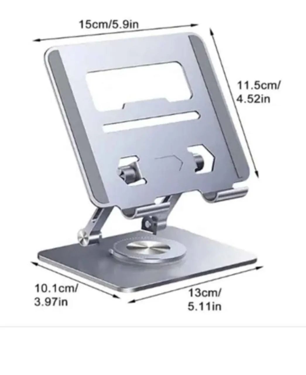  Suporte para Tablet ajustável, telescópico dobrável 360 giratório liga de alumínio - Foto 2
