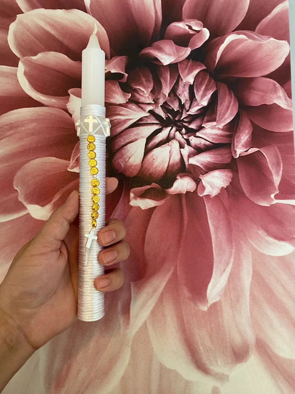 Vela decorada para batizado, comunhão e crisma. - Foto 4