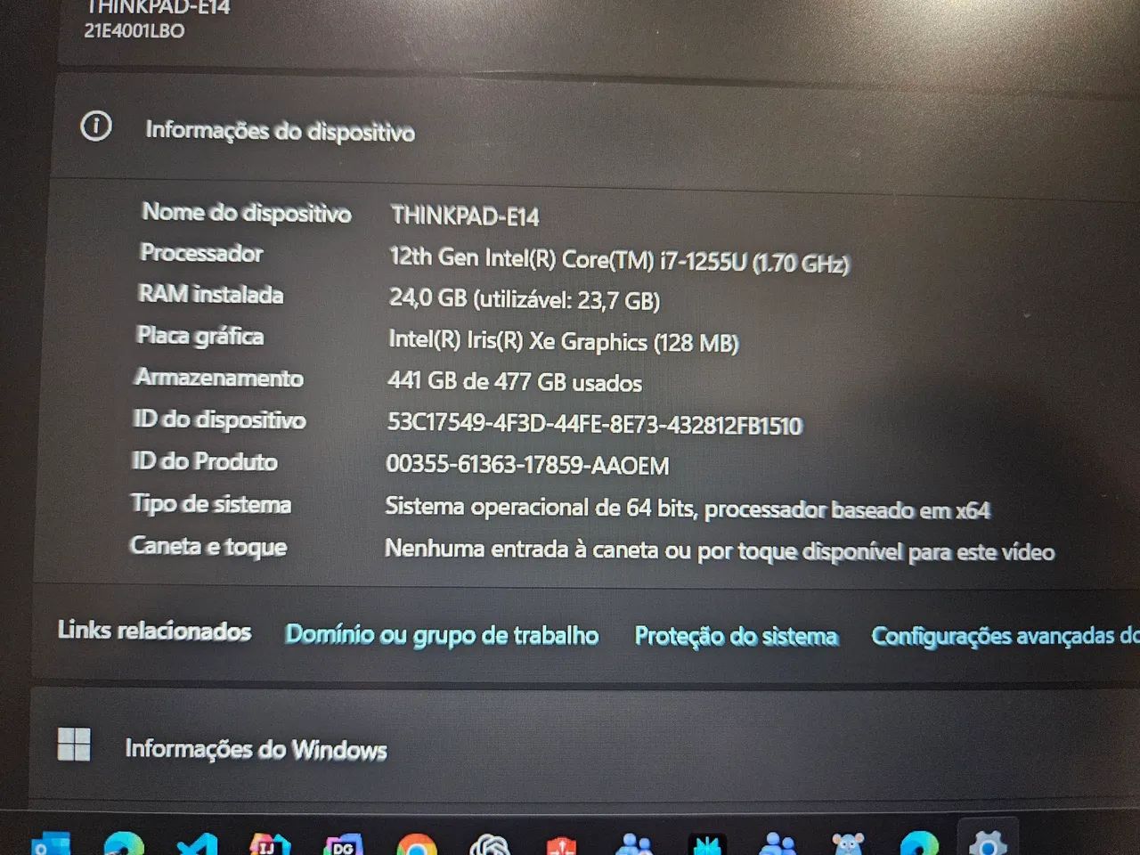 Thinkpad E14 Gen 4 I7 24Gb 512SSD - Foto 3