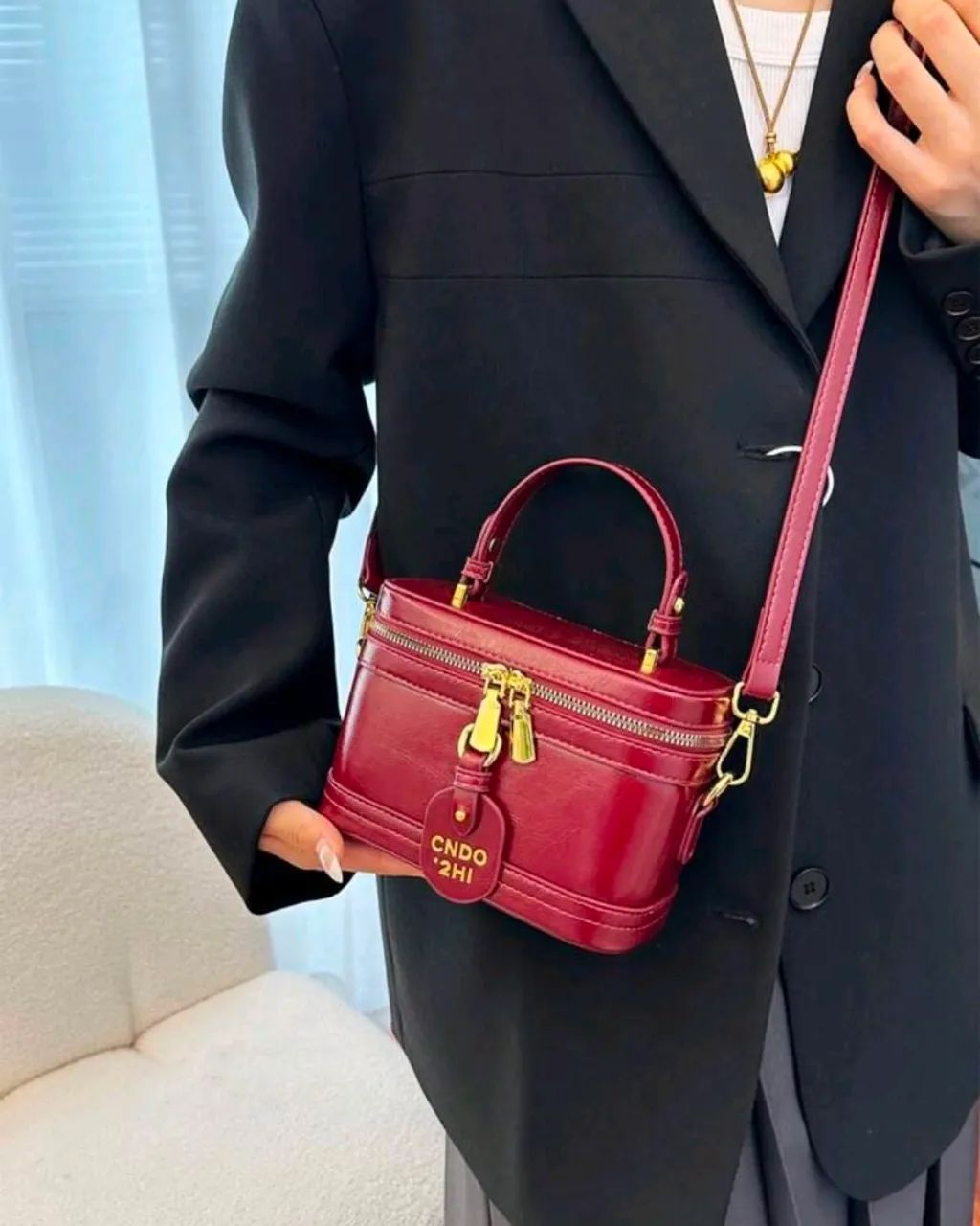 Bolsa tiracolo vinho - Foto 3