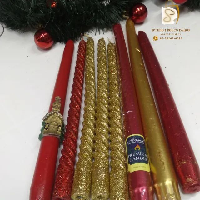 PROMOÇÃO! VELAS E CASTIÇAIS PARA NATAL E REVEILLON COM E SEM GLITER - Foto 3