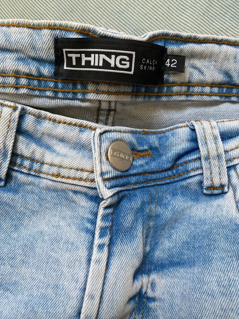 Calça jeans clara THING nova tam 42  - Foto 3