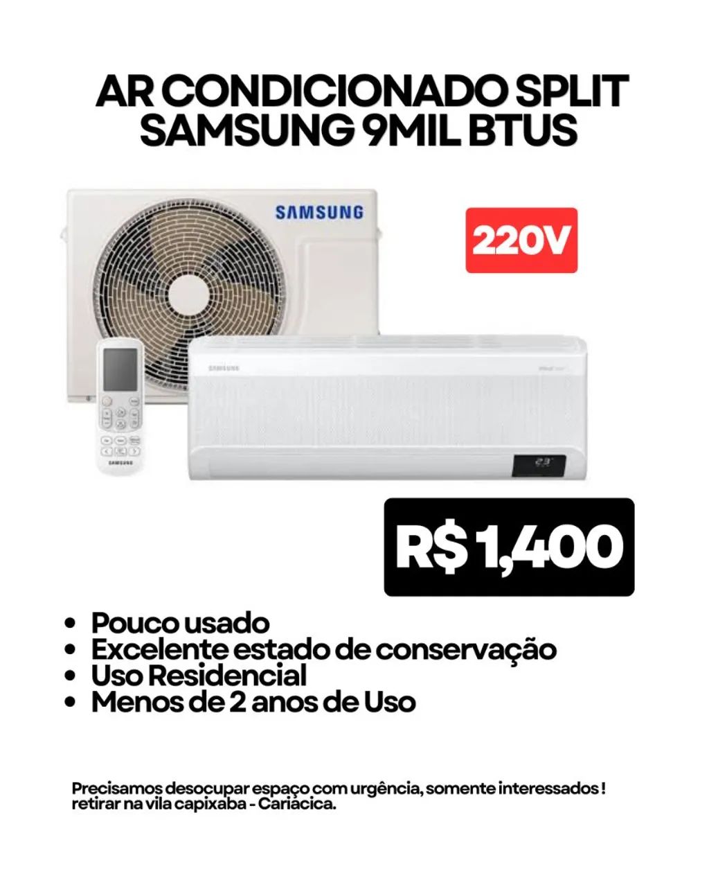 Ar condicionado Samsung inverter Split 