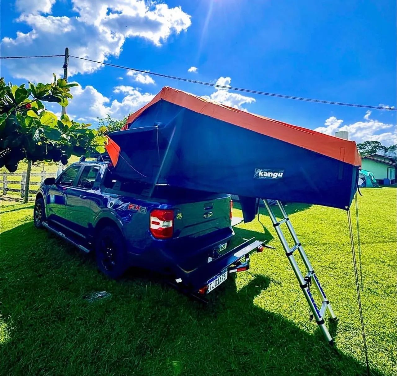 Barraca de teto e banheiro para camping e 