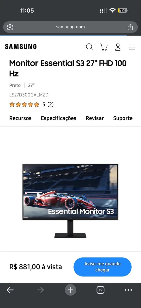 Monitor 27 polegadas, 100hz Samsung  - Foto 3