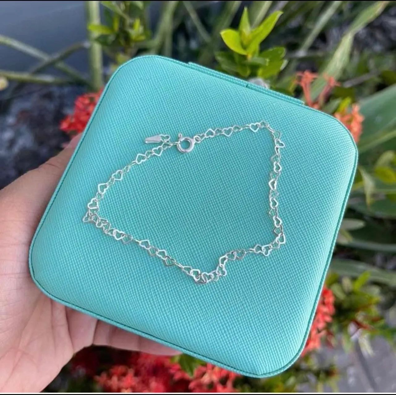 Pulseira elo corações prata 925