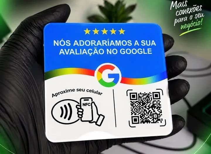 Plaquinha NFC Instagram e Google Avaliações com QR Code Personalizado<br> - Foto 2