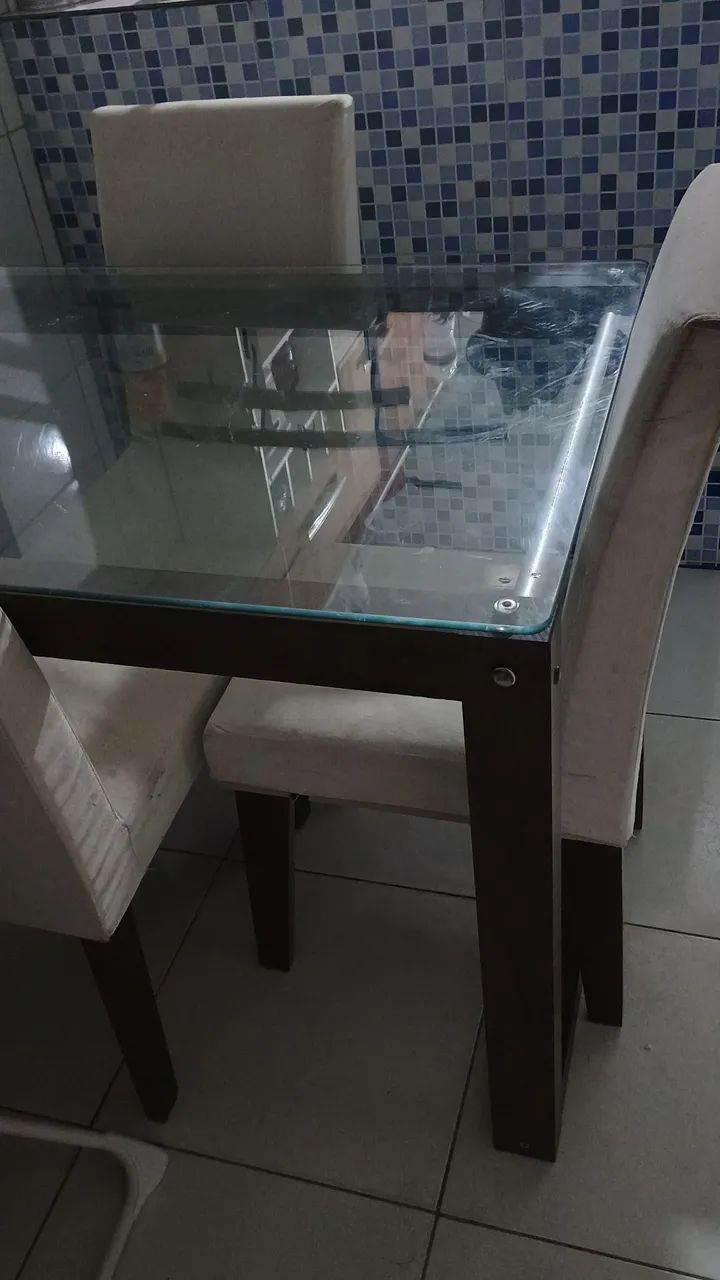 Mesa de vidro 4 cadeiras 65568089538819123