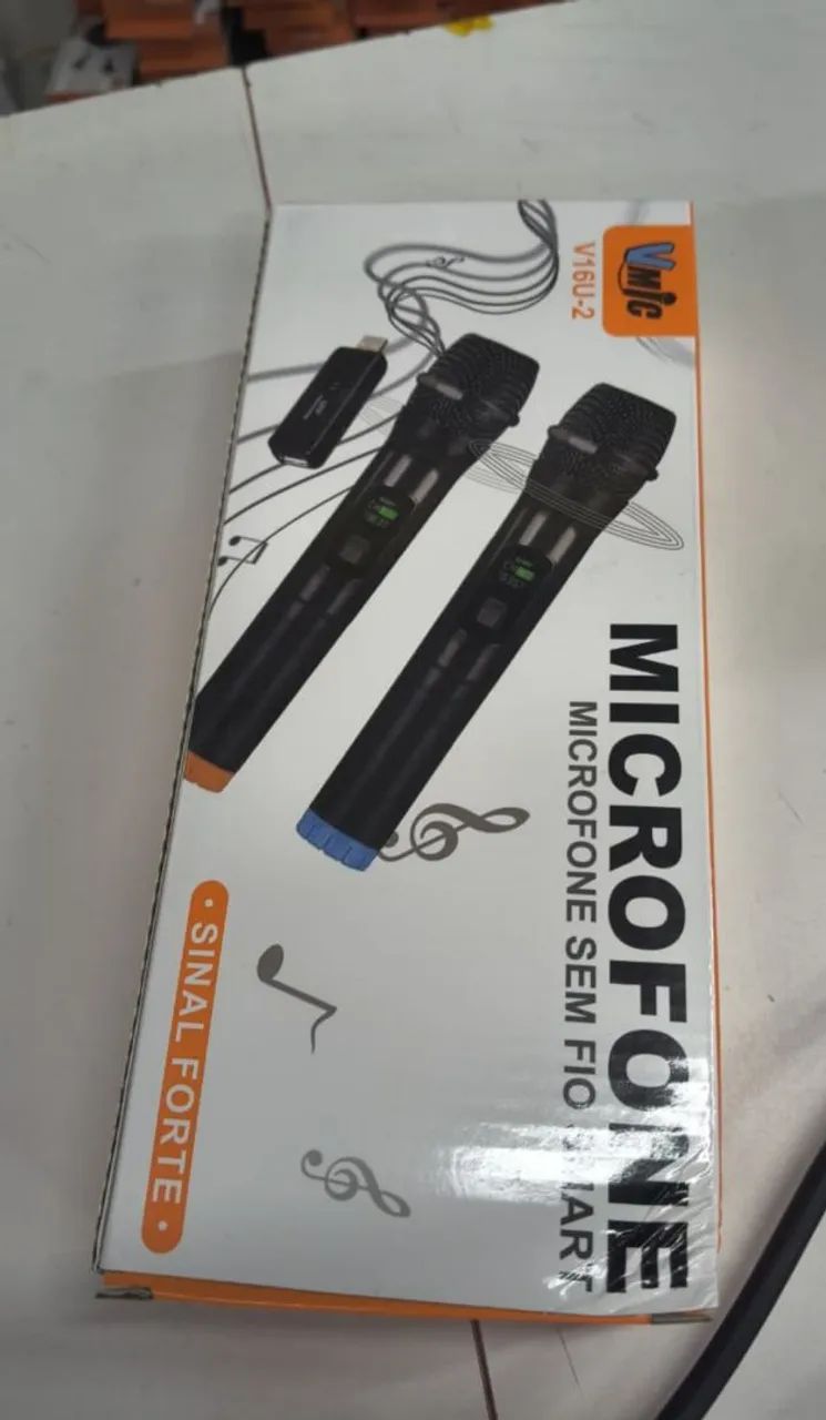 Microfone duplo sem fio 