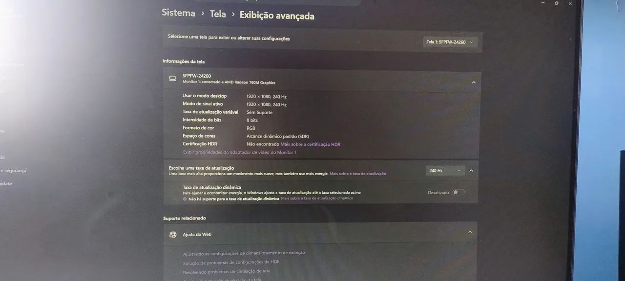 Monitor Branco Superframe 24 polegadas 260hz com braço articulado incluído  - Foto 3