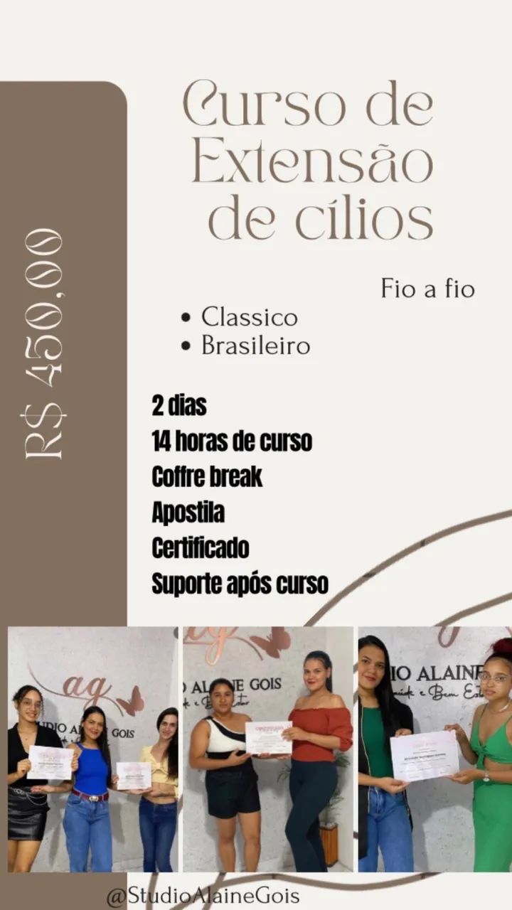 Curso de extensão de cílios 