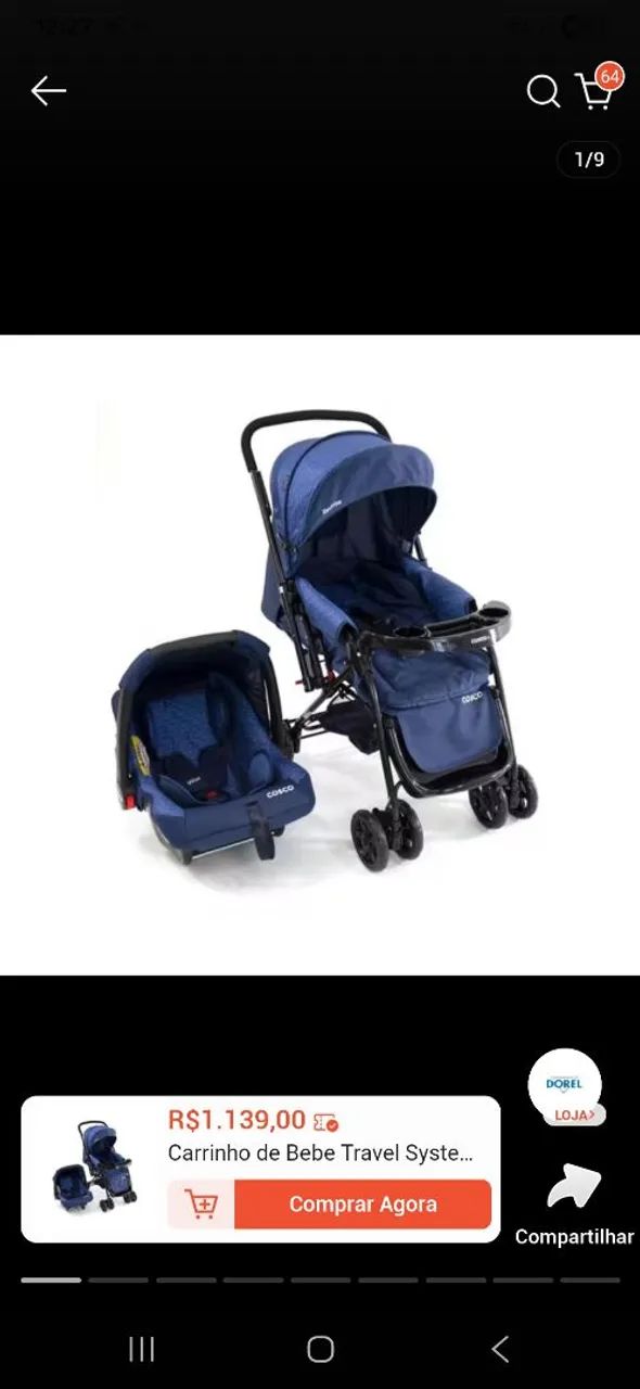 Carrinho com bebê conforto super conservado - Foto 5