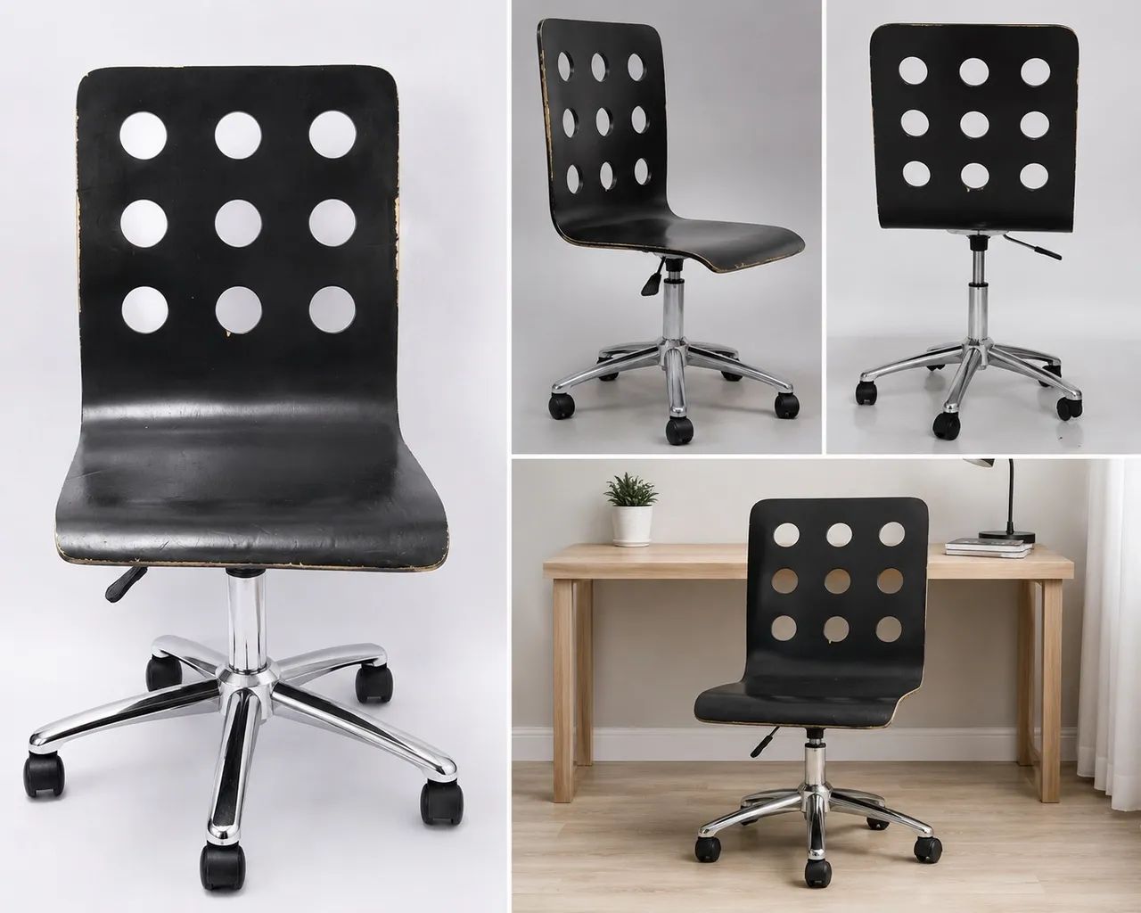 2 Cadeiras de Escritório Giratória Preta | Design Moderno - Foto 2