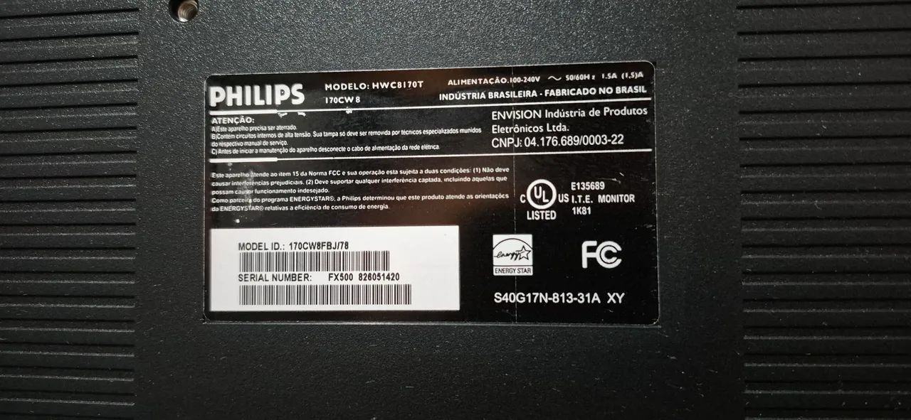 Monitor Philips 17 Polegadas Funcionando Com Avaria na Tela R$30,00 Reais  - Foto 4
