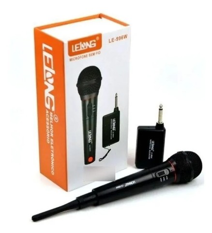 Microfone Dinâmico Wireless Profissional Sem Fio Lelong Le-996w - 234 - Foto 2
