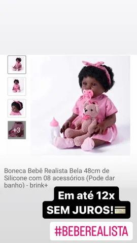 Boneca Bebê Reborn Corpo De Silicone Girafa - 12x S/ Juros