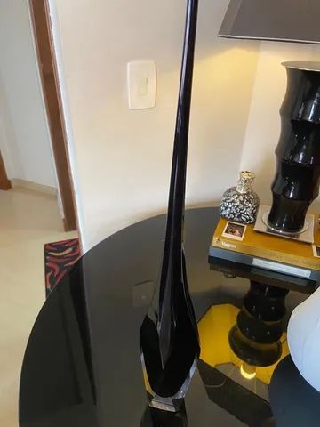 Vaso Dardi Preto Murano autêntico assinado por Vivario Murano número 037