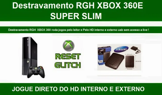 Console Xbox 360 Super Slim 4GB RGH 500GB + Jogos Digitais