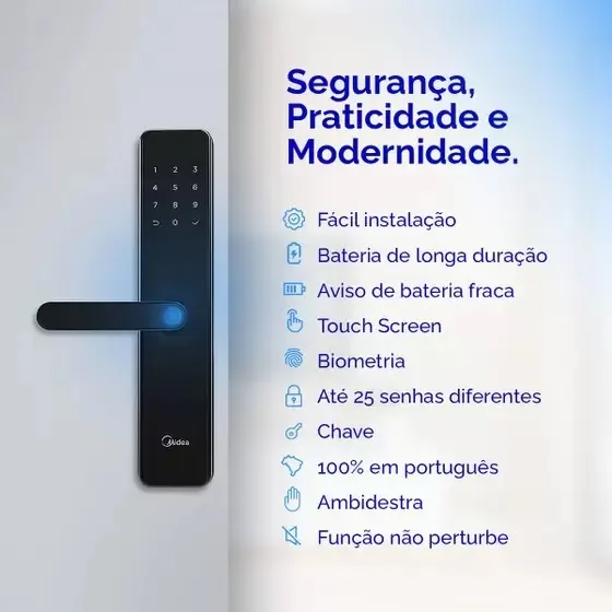 Fechadura Biometrica Digital SmartLock OnGrip Midea